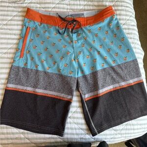 Roxy board shorts orange print shorts volleyball size 35 L